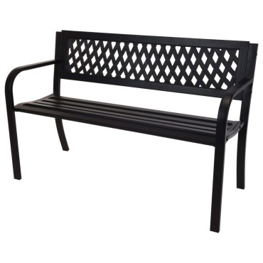 ProGarden Παγκάκι Κήπου Ατσάλινο 119x50x75cm Μαύρο 1 τεμ.