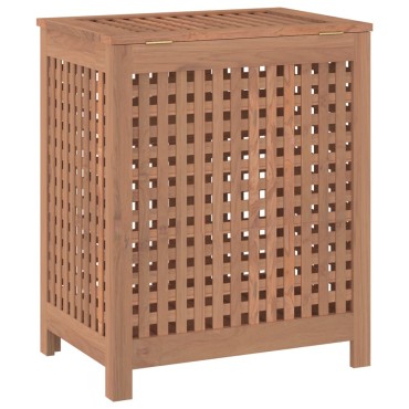 vidaXL Καλάθι Άπλυτων 50x35x60 εκ. από Μασίφ Ξύλο Teak