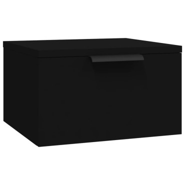 vidaXL Κομοδίνο Επιτοίχιο Μαύρο 34x30x20cm 1 τεμ.