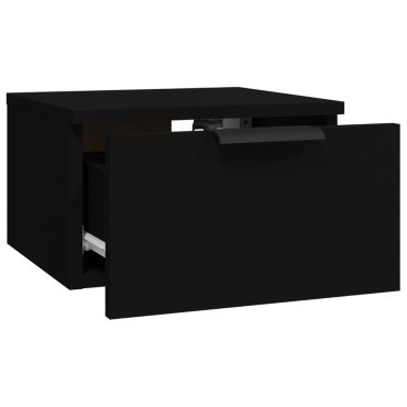 vidaXL Κομοδίνο Επιτοίχιο Μαύρο 34x30x20cm 1 τεμ.