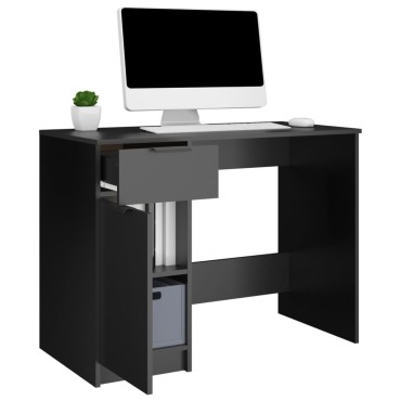 vidaXL Γραφείο Μαύρο 100x50x75cm από Επεξεργασμένο Ξύλο 1 τεμ.