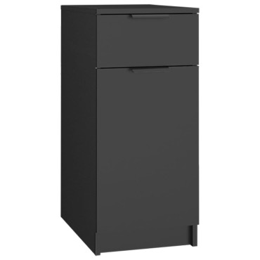 vidaXL Ντουλάπι Γραφείου Μαύρο 33,5x50x75cm Επεξεργασμένο Ξύλο 1 τεμ.