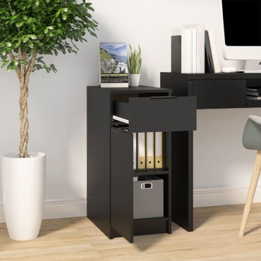 vidaXL Ντουλάπι Γραφείου Μαύρο 33,5x50x75cm Επεξεργασμένο Ξύλο 1 τεμ.