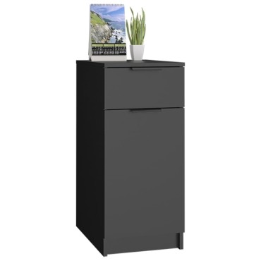 vidaXL Ντουλάπι Γραφείου Μαύρο 33,5x50x75cm Επεξεργασμένο Ξύλο 1 τεμ.