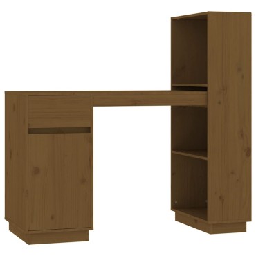 vidaXL Γραφείο Μελί 110x53x117cm από Μασίφ Ξύλο Πεύκου 1 τεμ.