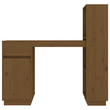 vidaXL Γραφείο Μελί 110x53x117cm από Μασίφ Ξύλο Πεύκου 1 τεμ.