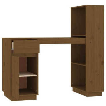 vidaXL Γραφείο Μελί 110x53x117cm από Μασίφ Ξύλο Πεύκου 1 τεμ.