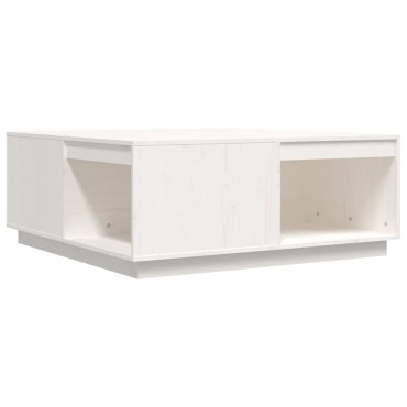 vidaXL Τραπεζάκι Σαλονιού Λευκό 100x101x40,5cm από Μασίφ Ξύλο Πεύκου 1 τεμ.