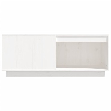 vidaXL Τραπεζάκι Σαλονιού Λευκό 100x101x40,5cm από Μασίφ Ξύλο Πεύκου 1 τεμ.