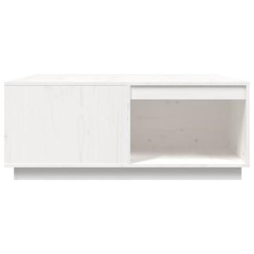 vidaXL Τραπεζάκι Σαλονιού Λευκό 100x101x40,5cm από Μασίφ Ξύλο Πεύκου 1 τεμ.