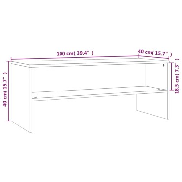 vidaXL Έπιπλο Τηλεόρασης Γκρι Sonoma 100x40x40cm από Επεξεργ. Ξύλο