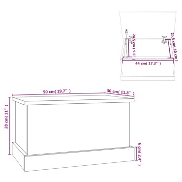 vidaXL Κουτί Αποθήκευσης Λευκό 50x30x28cm από Τεχνητό Ξύλο 1 τεμ.