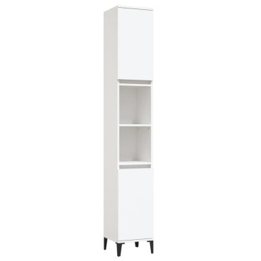 vidaXL Ντουλάπι Μπάνιου Λευκό 30x30x190cm από Επεξεργασμένο Ξύλο 1 τεμ.