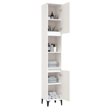 vidaXL Ντουλάπι Μπάνιου Λευκό 30x30x190cm από Επεξεργασμένο Ξύλο 1 τεμ.