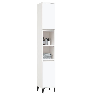 vidaXL Ντουλάπι Μπάνιου Λευκό 30x30x190cm από Επεξεργασμένο Ξύλο 1 τεμ.