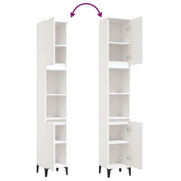 vidaXL Ντουλάπι Μπάνιου Λευκό 30x30x190cm από Επεξεργασμένο Ξύλο 1 τεμ.