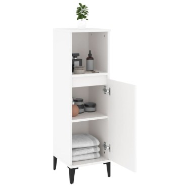 vidaXL Ντουλάπι Μπάνιου Λευκό 30x30x100cm από Επεξεργασμένο Ξύλο 1 τεμ.