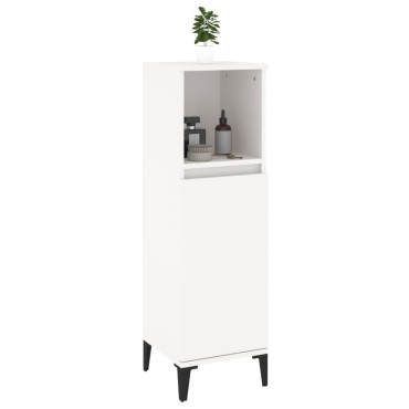 vidaXL Ντουλάπι Μπάνιου Λευκό 30x30x100cm από Επεξεργασμένο Ξύλο 1 τεμ.