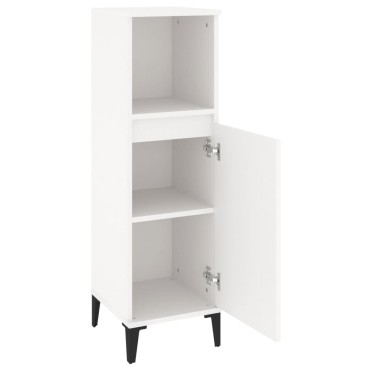 vidaXL Ντουλάπι Μπάνιου Λευκό 30x30x100cm από Επεξεργασμένο Ξύλο 1 τεμ.