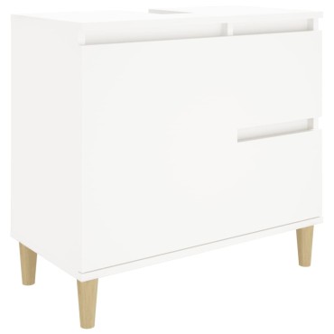 vidaXL Ντουλάπι Μπάνιου Λευκό 65x33x60cm από Επεξεργασμένο Ξύλο 1 τεμ.