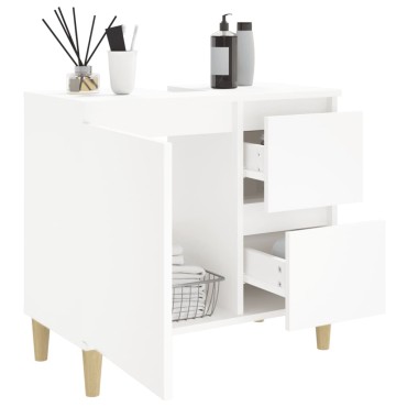 vidaXL Ντουλάπι Μπάνιου Λευκό 65x33x60cm από Επεξεργασμένο Ξύλο 1 τεμ.