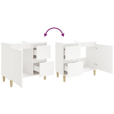 vidaXL Ντουλάπι Μπάνιου Λευκό 65x33x60cm από Επεξεργασμένο Ξύλο 1 τεμ.