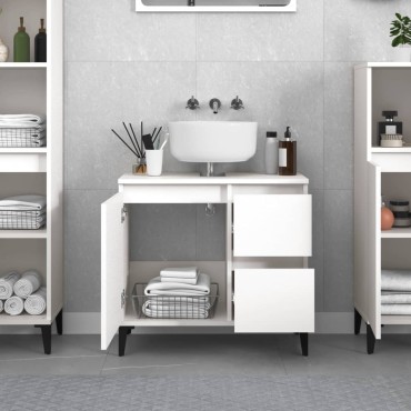 vidaXL Ντουλάπι Μπάνιου Λευκό 65x33x60cm από Επεξεργασμένο Ξύλο 1 τεμ.