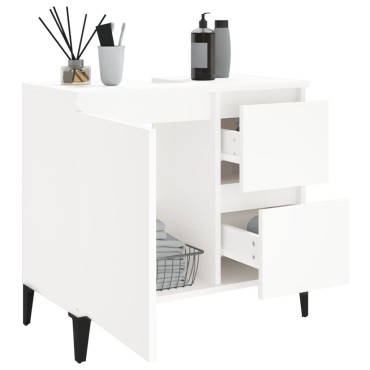 vidaXL Ντουλάπι Μπάνιου Λευκό 65x33x60cm από Επεξεργασμένο Ξύλο 1 τεμ.