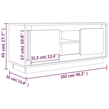 vidaXL Έπιπλο Τηλεόρασης Λευκό 102x35x45cm από Επεξεργασμένο Ξύλο