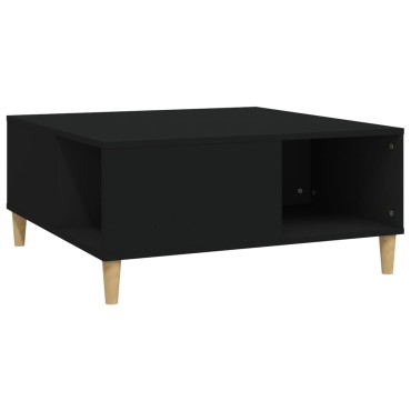 vidaXL Τραπεζάκι Σαλονιού Μαύρο 80x80x36,5cm Επεξεργασμένο Ξύλο 1 τεμ.