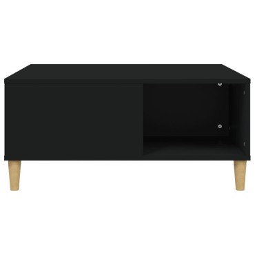 vidaXL Τραπεζάκι Σαλονιού Μαύρο 80x80x36,5cm Επεξεργασμένο Ξύλο 1 τεμ.