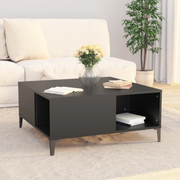 vidaXL Τραπεζάκι Σαλονιού Μαύρο 80x80x36,5cm Επεξεργασμένο Ξύλο 1 τεμ.