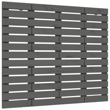 vidaXL Κεφαλάρι Τοίχου Γκρι 141x3x91,5cm από Μασίφ Ξύλο Πεύκου 1 τεμ.