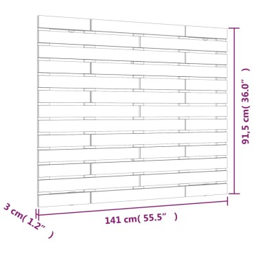 vidaXL Κεφαλάρι Τοίχου Γκρι 141x3x91,5cm από Μασίφ Ξύλο Πεύκου 1 τεμ.