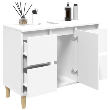 vidaXL Ντουλάπι Νιπτήρα Λευκό 80x33x60cm από Επεξεργασμένο Ξύλο 1 τεμ.