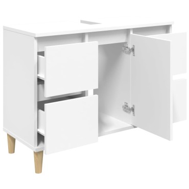 vidaXL Ντουλάπι Νιπτήρα Λευκό 80x33x60cm από Επεξεργασμένο Ξύλο 1 τεμ.