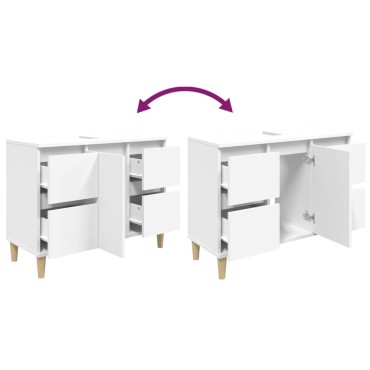 vidaXL Ντουλάπι Νιπτήρα Λευκό 80x33x60cm από Επεξεργασμένο Ξύλο 1 τεμ.