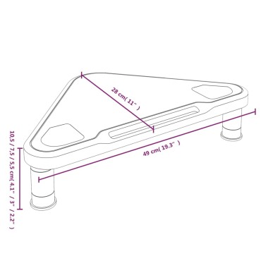 vidaXL Γωνιακή Βάση Οθόνης Μαύρη 49x28x10,5cm