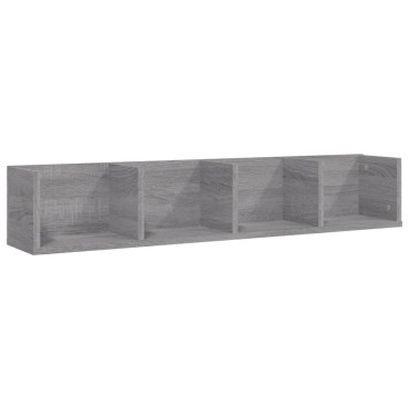 vidaXL Ραφιέρα Τοίχου για CD Γκρι Sonoma 100x18x18cm Επεξεργ. Ξύλο 1 τεμ.