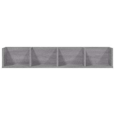 vidaXL Ραφιέρα Τοίχου για CD Γκρι Sonoma 100x18x18cm Επεξεργ. Ξύλο 1 τεμ.