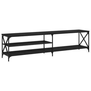 vidaXL Έπιπλο Τηλεόρασης Μαύρο 200x40x50cm από Επεξεργ. Ξύλο/Μέταλλο