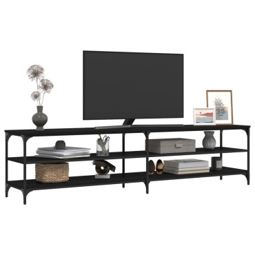 vidaXL Έπιπλο Τηλεόρασης Μαύρο 200x30x50cm Επεξεργ. Ξύλο / Μέταλλο