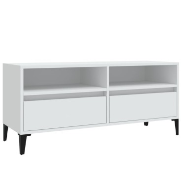 vidaXL Έπιπλο Τηλεόρασης Λευκό 100x34,5x44,5cm Επεξεργασμένο Ξύλο