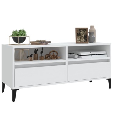vidaXL Έπιπλο Τηλεόρασης Λευκό 100x34,5x44,5cm Επεξεργασμένο Ξύλο