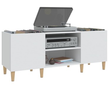 vidaXL Δισκοθήκη Λευκή 121x38x48cm Επεξεργασμένο Ξύλο 1 τεμ.