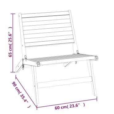 vidaXL Καρέκλα Κήπου από Μασίφ Ξύλο Teak 60x90x65cm 1 τεμ.