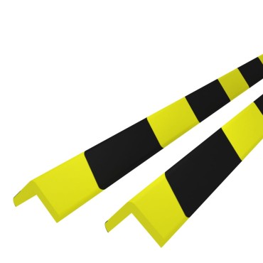 vidaXL Προστατευτικά Γωνιών 2 τεμ. Κίτρινο & Μαύρο 4,5x4,5x104 εκ. PU