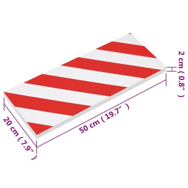 vidaXL Προστατευτικά Τοίχου 6 τεμ. Κόκκινο&Λευκό 50x20x2 εκ. Αφρός EVA