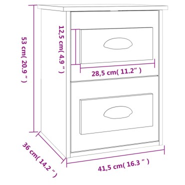 vidaXL Κομοδίνο Επιτοίχιο Λευκό 41,5x36x53cm 1 τεμ.