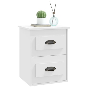 vidaXL Κομοδίνο Επιτοίχιο Λευκό 41,5x36x53cm 1 τεμ.